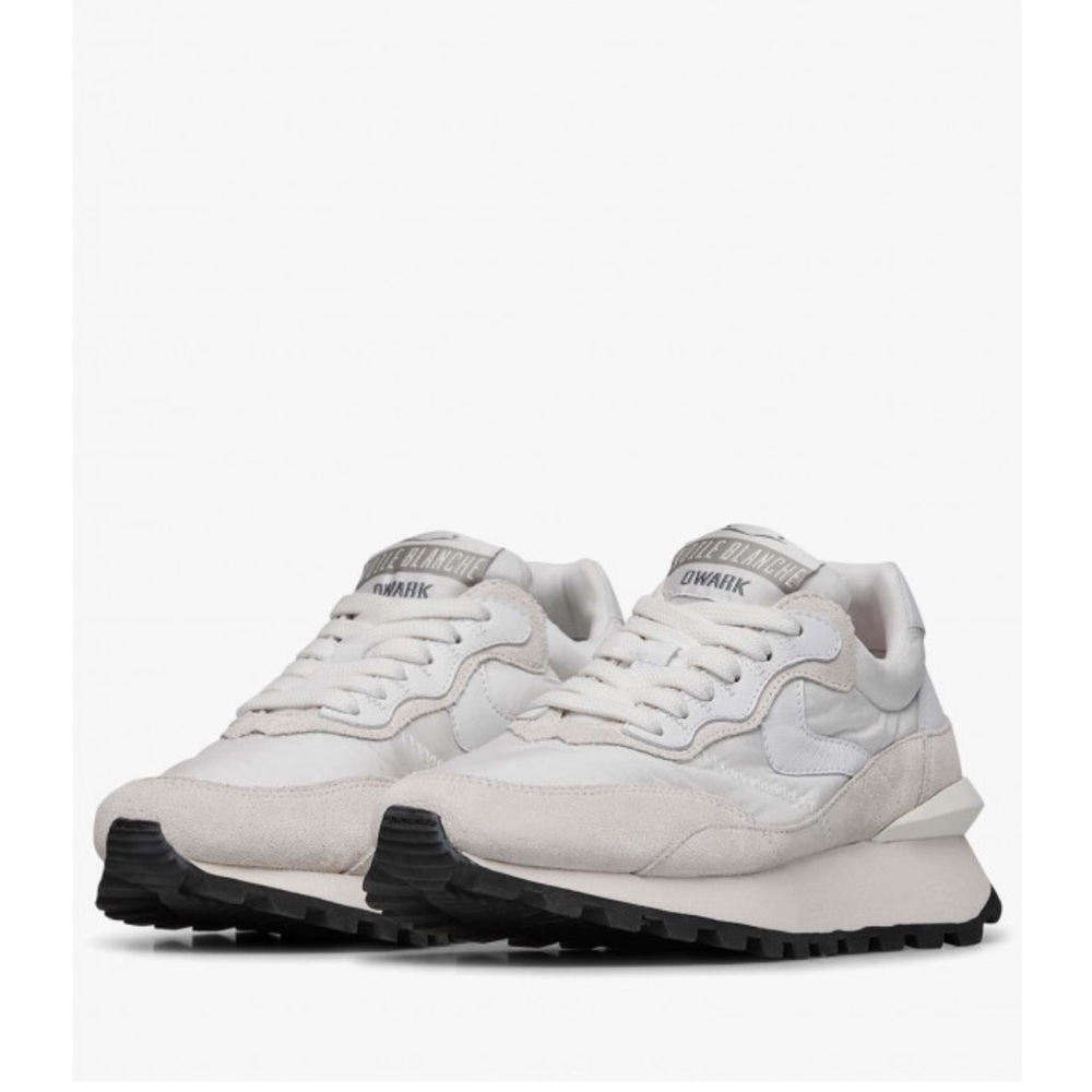 NWT VOILE BLANCHE QWARK HYPE WOMAN Suede And Technical Fabric Sneakers in White